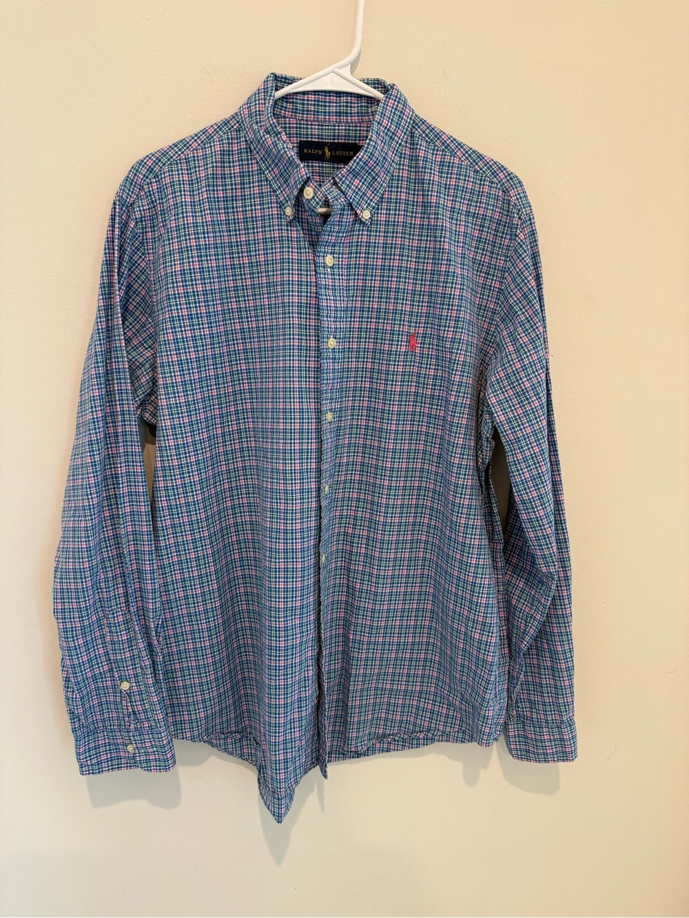 Ralph Lauren Blue and Pink Check Button-Down Shirt